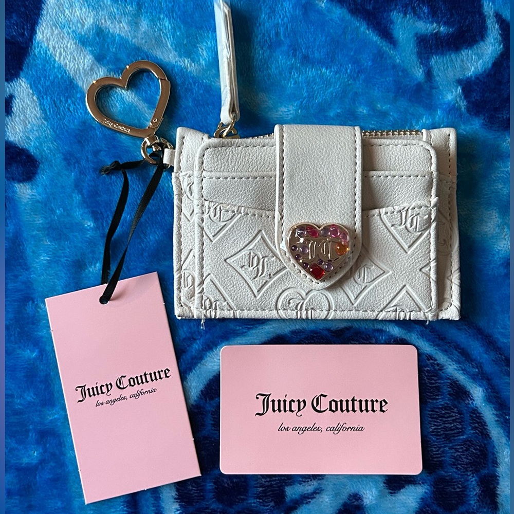 NWT Juicy Couture Glitz Out Tab Elongated CC Bifold Wallet Angel